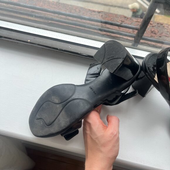 Prada Patent Leather Heeled Sandals | Size US 7 / EU 37 - Picture 8 of 16